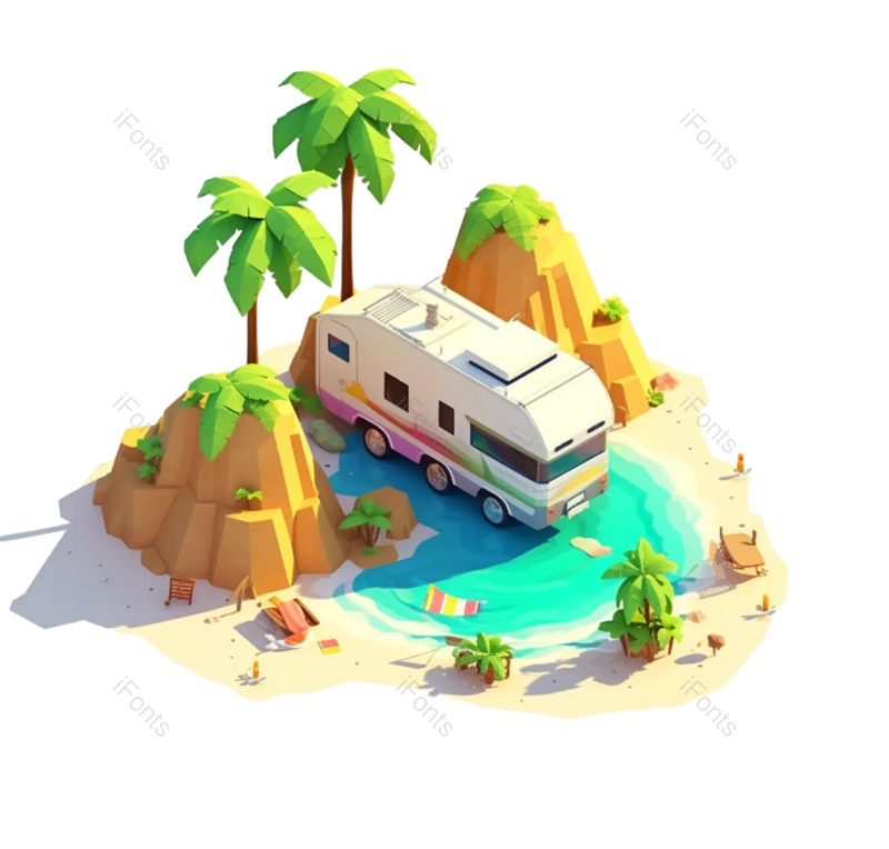 夏天图片,海洋元素,城堡PNG,度假免抠素材